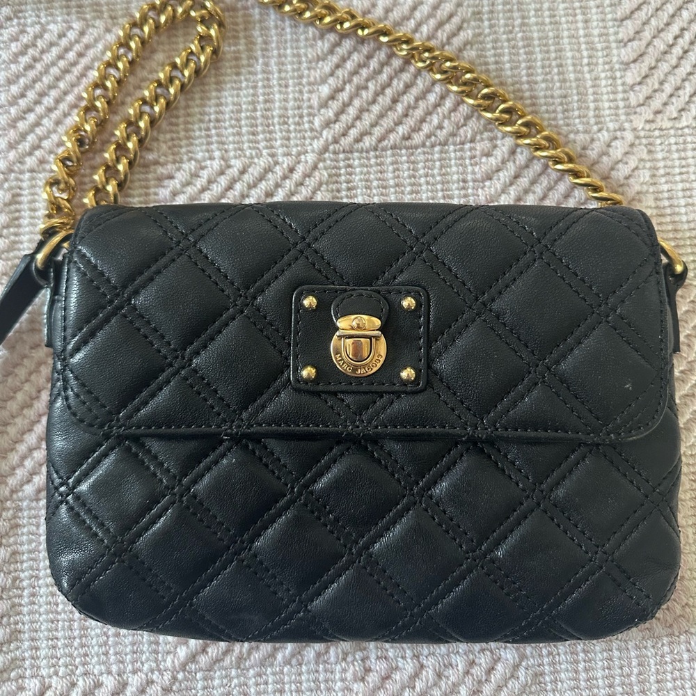 Marc Jacobs Quilted Black Leather Crossbody Bag